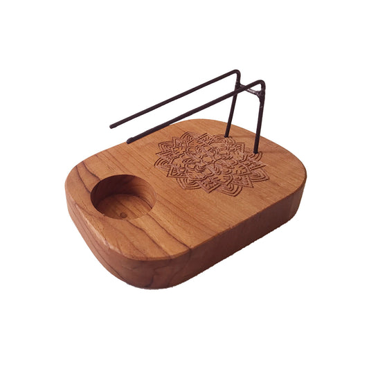 Calentador Palo Santo - Madera de Teca - Diseño Mandala